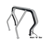 Go Rhino 3-inch black powder-coated steel rear main bed bar for compact and mid-size trucks