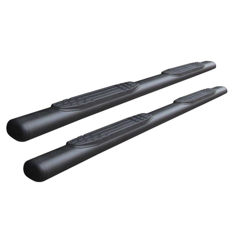 Go Rhino 1000 Series 4-inch wide oval side step replacement bars in textured black finish with non-slip pads.