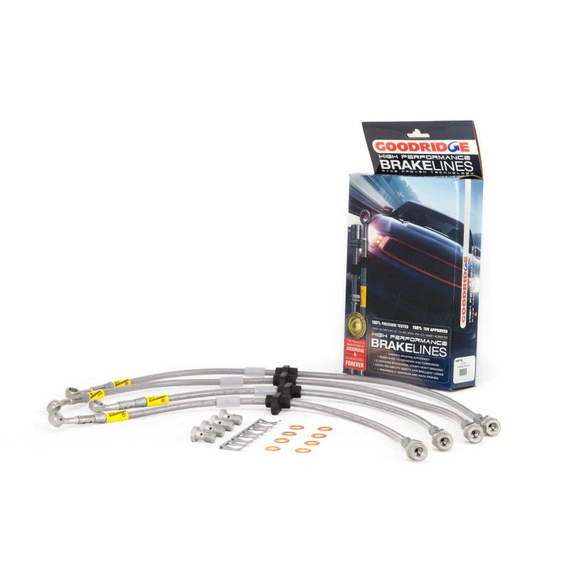 Goodridge stainless steel braided brake lines with fittings for 2002-2006 Acura RSX