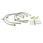 Goodridge 20024 stainless steel braided brake lines with silver end fittings for 2006-2011 Honda Civic.