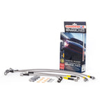 Goodridge stainless steel braided brake lines with silver fittings for 2006-2015 Mazda MX-5 Miata.