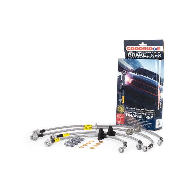 Goodridge stainless steel braided brake line kit with fittings for 2006-2009 Honda S2000