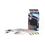 Goodridge stainless steel braided brake lines with silver hardware for 2013-2017 Subaru Crosstrek and Forester.