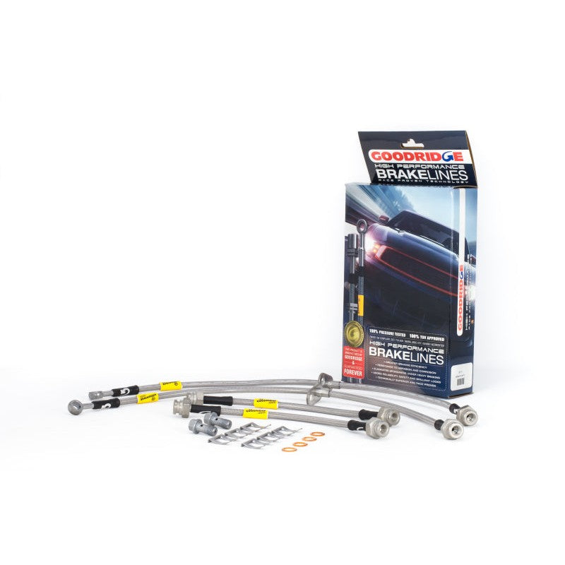 Goodridge stainless steel braided brake line kit with fittings for 2015-2018 Honda Fit