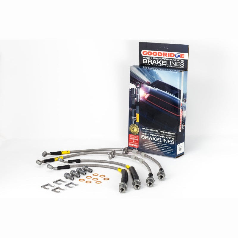Goodridge stainless steel braided brake line kit with fittings for 2016-2019 Chevrolet Camaro SS and ZL1