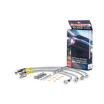 Goodridge stainless steel braided brake line kit with silver fittings for 2017-2018 Honda Civic EX, LX, and Touring.