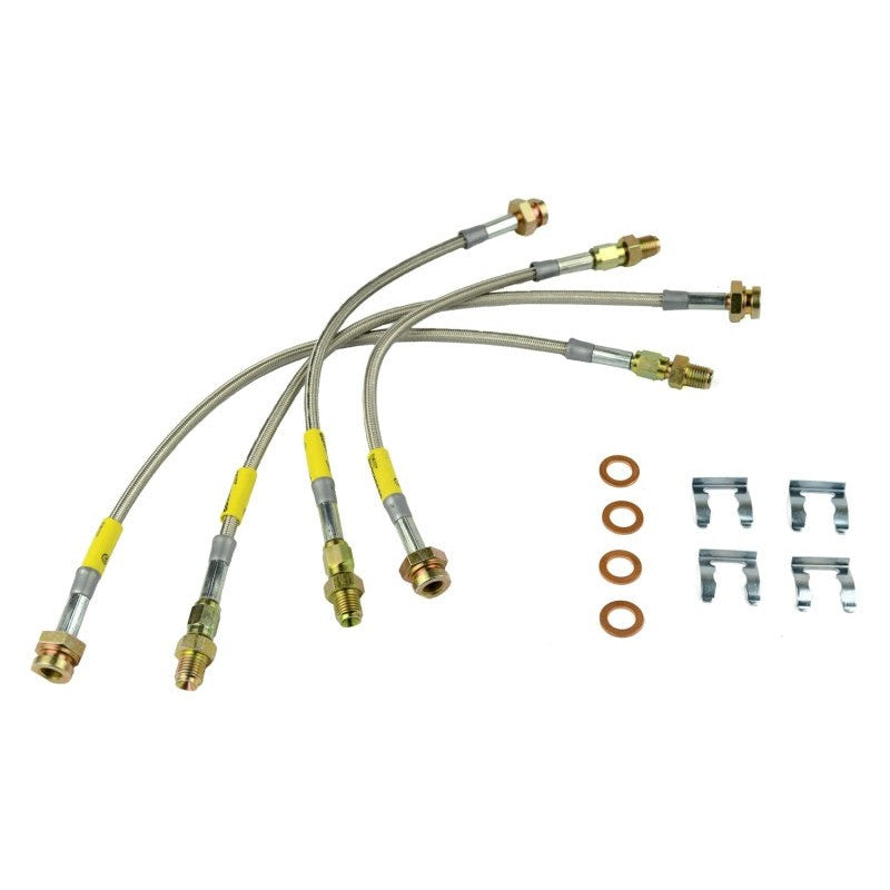 Goodridge stainless steel braided brake hose kit with PTFE liner for 1963-1982 Chevrolet Corvette.