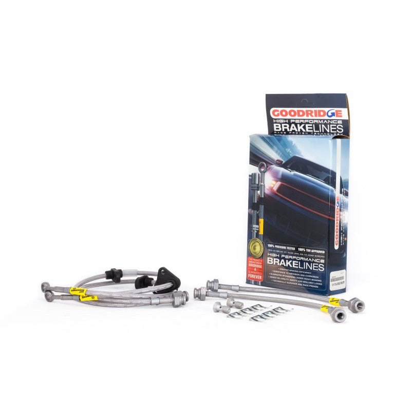 Goodridge stainless steel braided brake line kit for 1992-1997 Honda Civic and del Sol models with rear drums