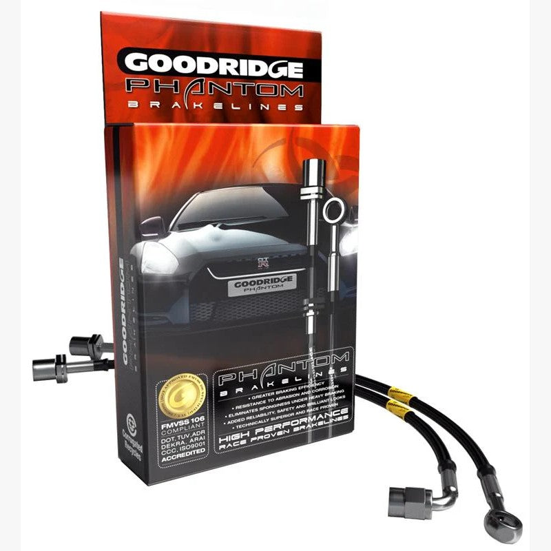 Goodridge Phantom series black braided stainless steel brake line kit with hardware for 1997-2012 Porsche models
