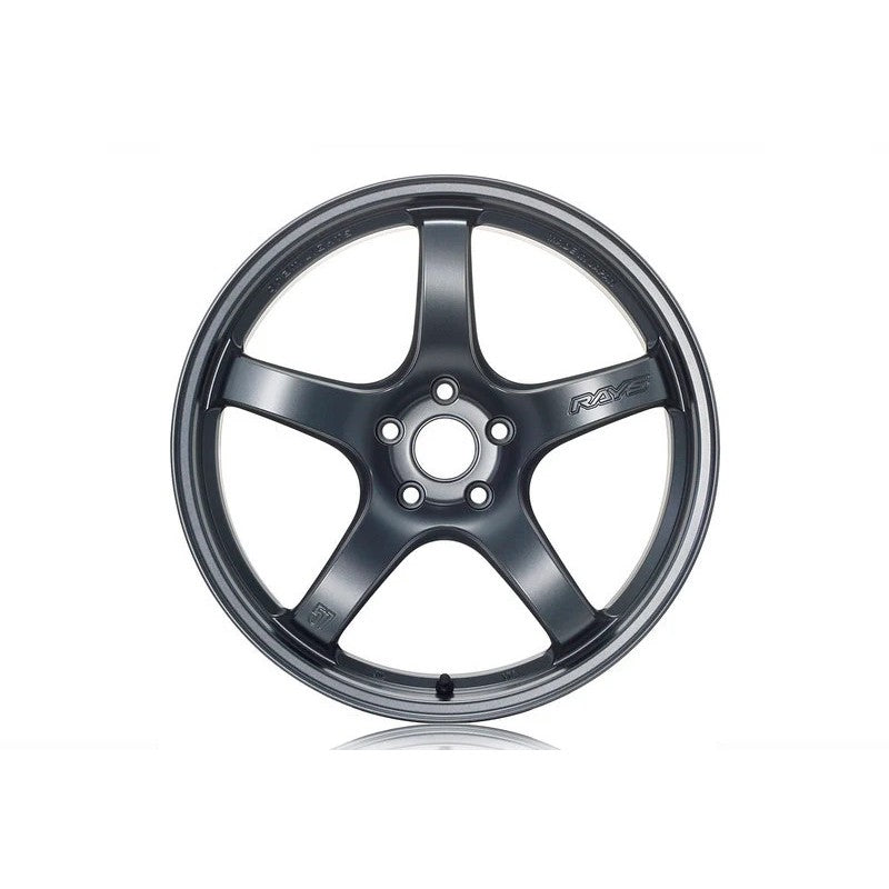 Gram Lights 57CR 17x9 +22 5x114.3 wheel in Gun Blue 2 finish with concave five-spoke design.