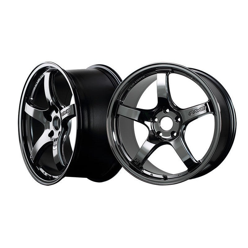 Gram Lights 57CR 5-spoke wheel in Rays Black Metal Coat RBC finish, size 18x9.5 with +38 offset