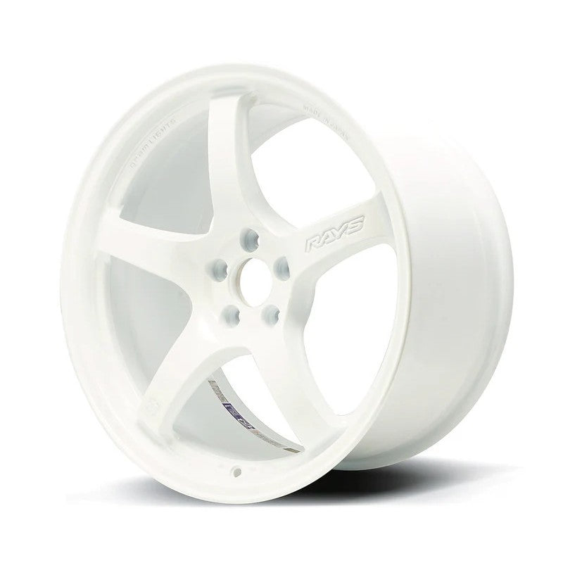 Gram Lights 57CR 18x9.5 wheel featuring a 5-spoke concave design and Ceramic Pearl finish.