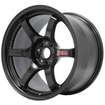 Gram Lights 57DR concave 6-spoke wheel in semi gloss black, 17x9.0 size with +22 offset.