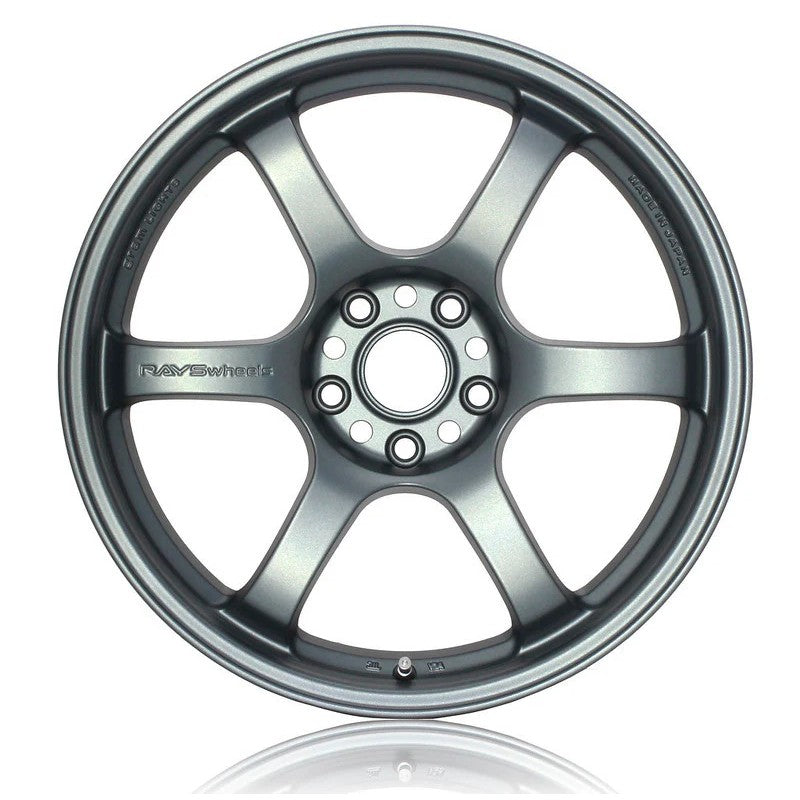 Gram Lights 57DR 17x9.0 concave 6-spoke wheel in Gun Blue 2 finish with 5x114.3 bolt pattern.