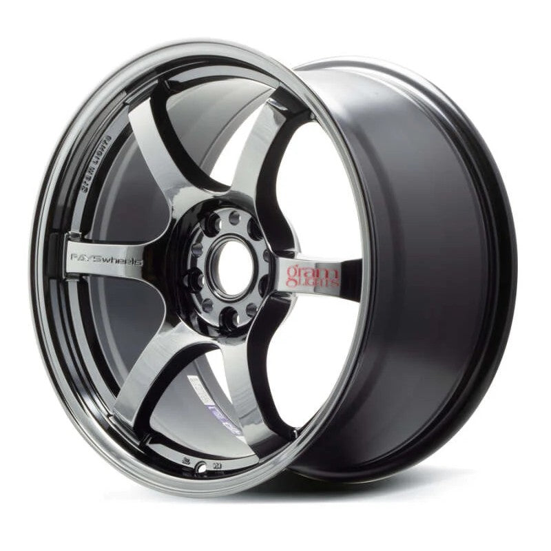 Gram Lights 57DR 18x9.5 RBC finish 6-spoke wheel with +38 offset and 5x114.3 bolt pattern