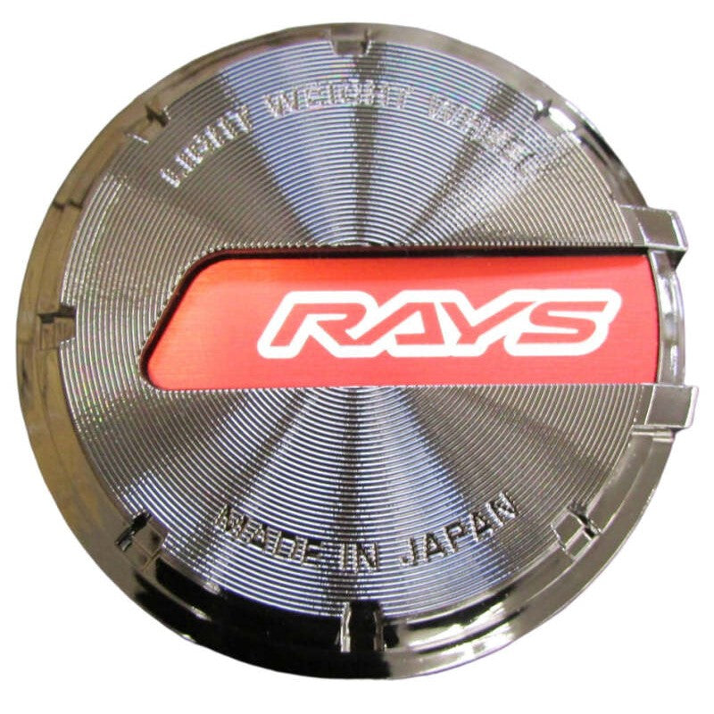 Gram Lights GL wheel center cap featuring a black-chrome finish and red logo for 57DR and 57CR series wheels.