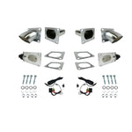 Pair of Granatelli 3.0 inch oval stainless steel electronic exhaust cutouts with motorized butterfly valves