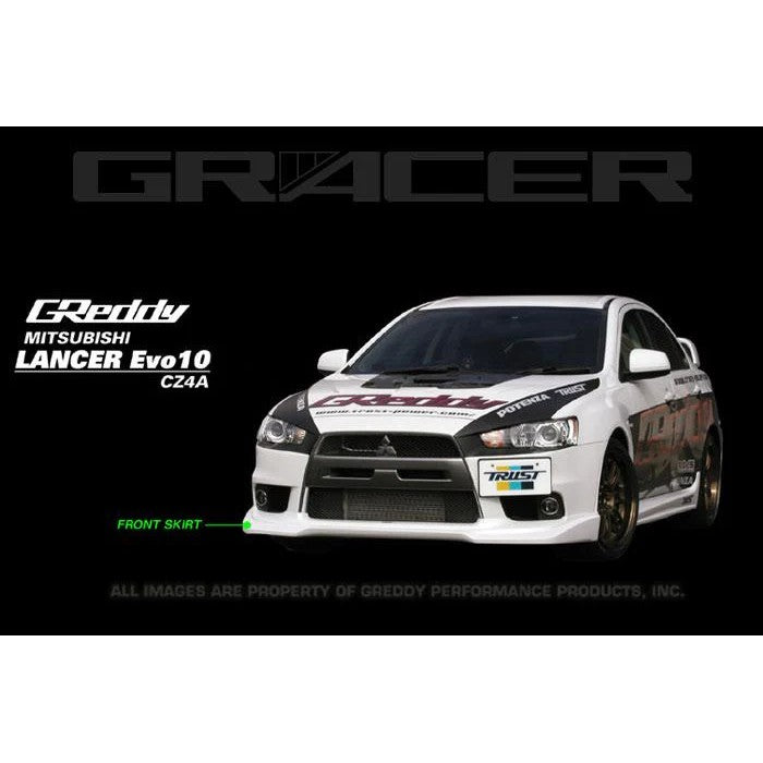 GReddy black urethane front lip spoiler for 2008-2015 Mitsubishi Lancer Evolution X