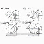 GReddy 60mm oval 2-bolt exhaust gasket with high-temperature sealing material and reinforced bolt holes.