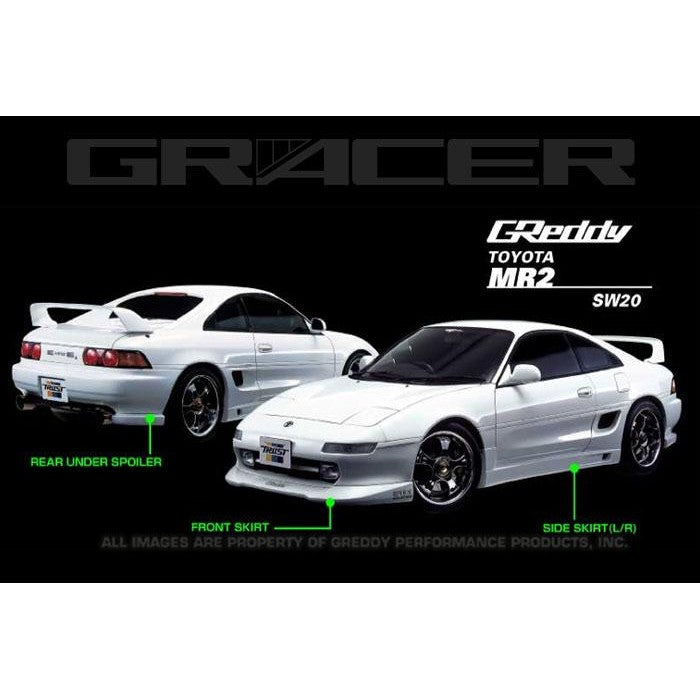 GReddy 2-piece aerodynamic side skirt set for 1991-1995 Toyota MR2 models.