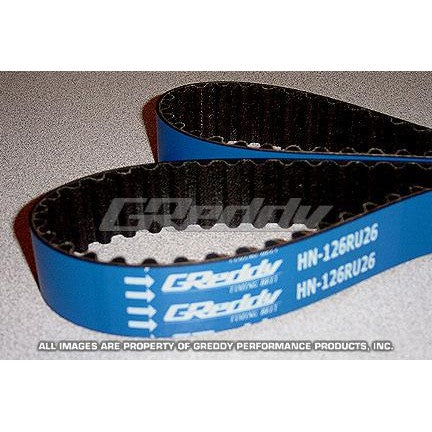 GReddy high-performance timing belt for Acura Integra and Honda Civic B-series DOHC VTEC engines.