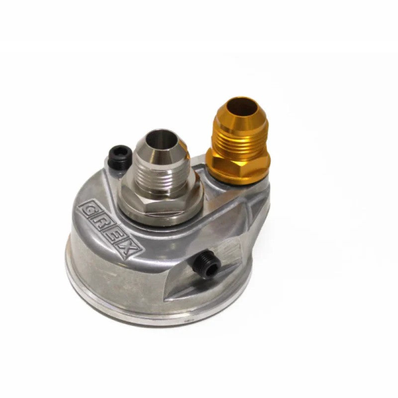 GReddy Type-B oil cooler adapter fitting with AN10 threads for performance oiling systems.