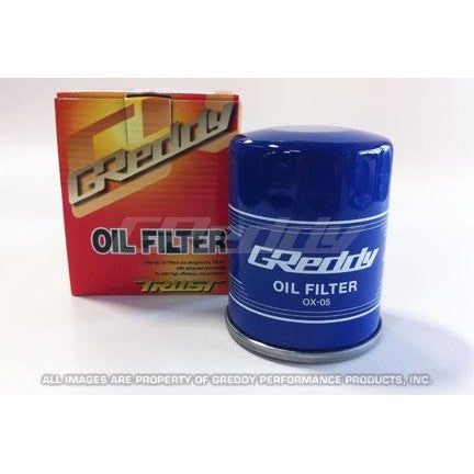 GReddy OX-05 high-performance spin-on sport oil filter for Honda, Mitsubishi, and Mazda engines.