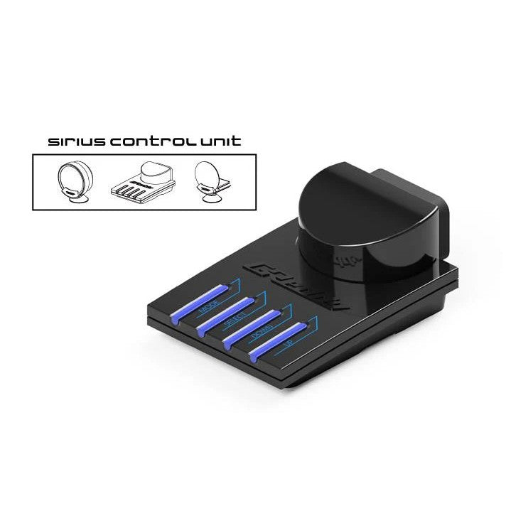 GReddy Sirius Control Unit black electronic module with sensor ports and wiring harness connectors