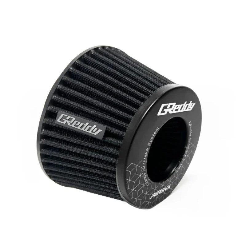 Yellow GReddy Airinx M #100 mushroom-style universal air filter with 100mm mounting flange