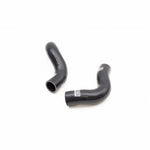 GrimmSpeed black radiator hose kit for 2004-2008 Subaru Forester XT showing the upper and lower replacement hoses.