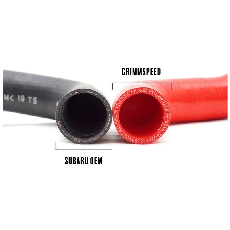 GrimmSpeed black radiator hose kit for 2008-2020 Subaru Impreza, WRX STI, and Forester XT.