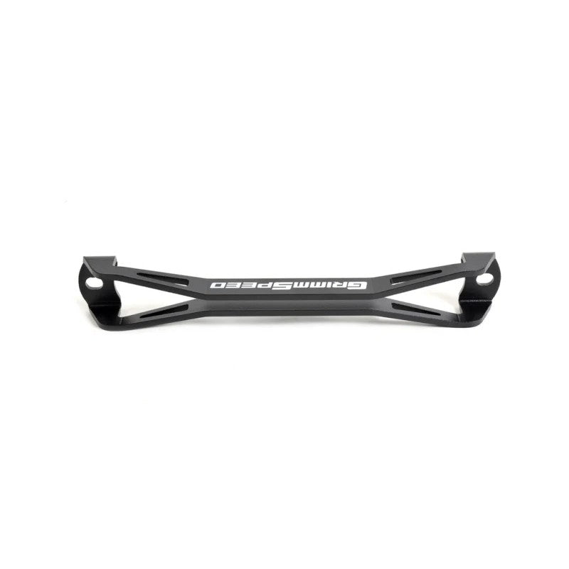 GrimmSpeed black lightweight battery tie down for 2008-2018 Subaru WRX and STI models