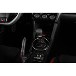 Weighted GrimmSpeed Stubby stainless steel shift knob in a black textured finish with M12x1.25 threading.