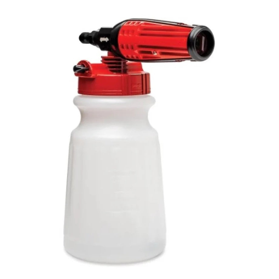 Griot's Garage Brilliant Finish Foam Cannon featuring a machined manifold and adjustable spray nozzle.