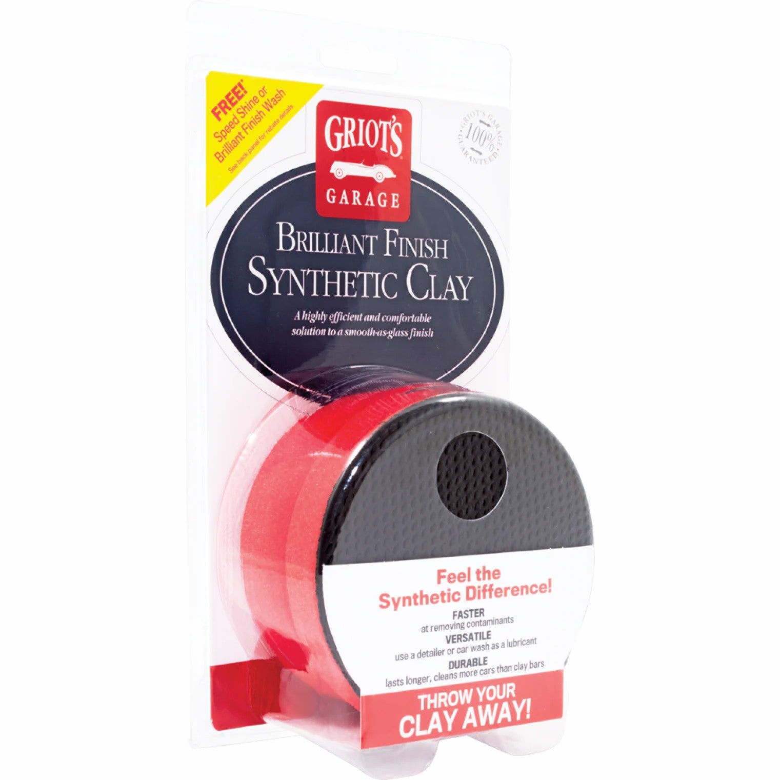 Griot's Garage Brilliant Finish Synthetic Clay bar for automotive paint decontamination and surface prep.