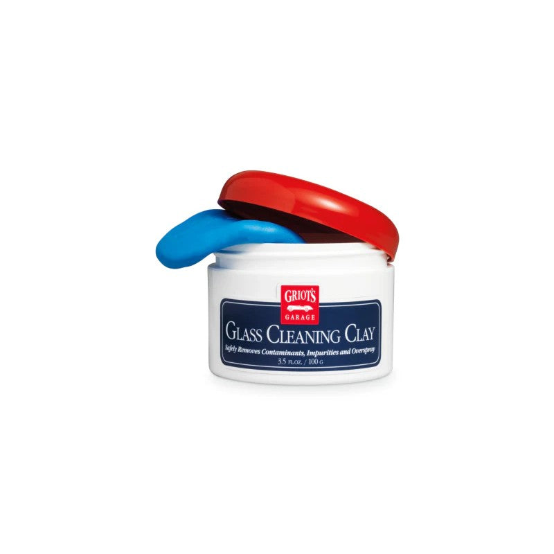 3.5oz yellow Griot's Garage Glass Cleaning Clay bar for removing bonded contaminants from automotive glass.