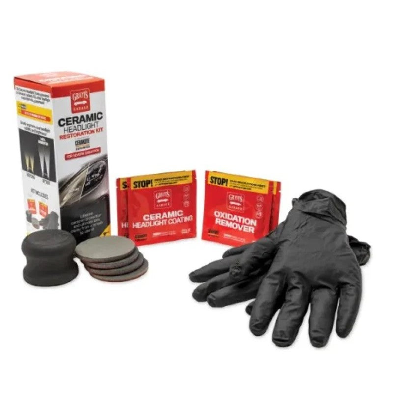 Griots Garage Severe Ceramic Headlight Restoration Kit for clearing oxidized and yellowed plastic lenses.