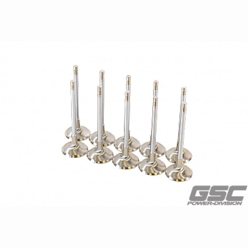 Set of 10 GSC Power-Division chrome polished intake valves with 33.9mm heads for Audi DAZA engines