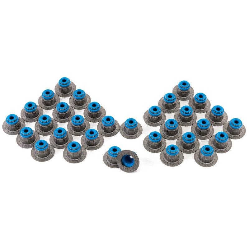 Set of 32 GSC P-D valve stem seals with integrated spring seats for Ford 5.0L Coyote engines
