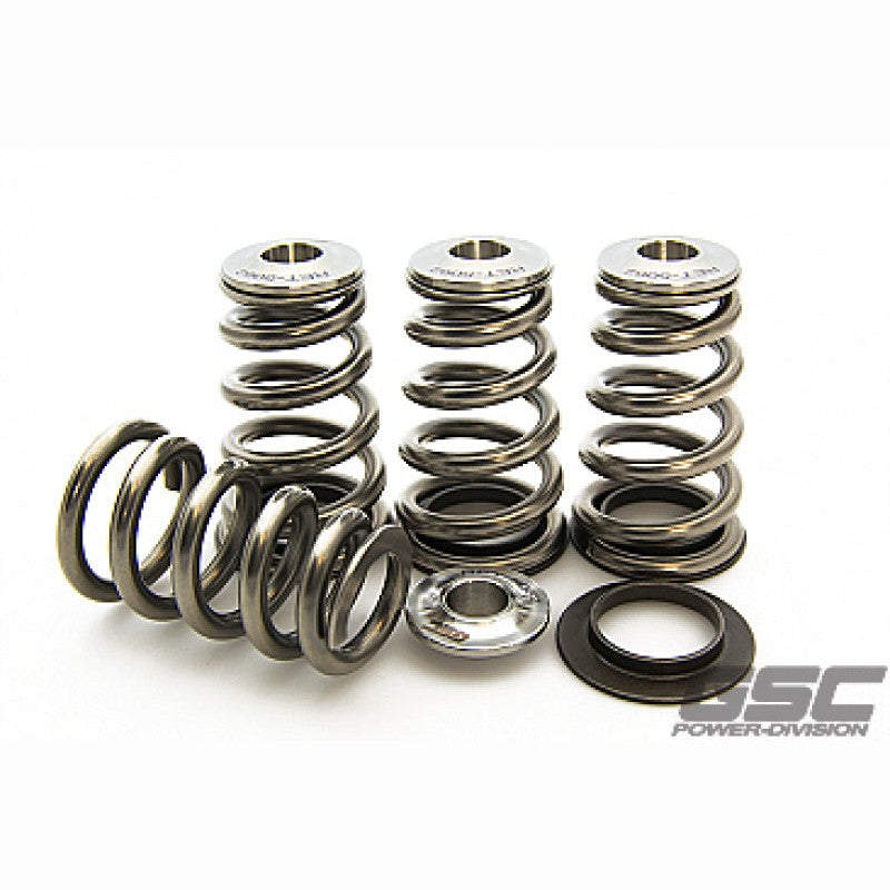 GSC Power-Division 5098 high pressure conical valve springs and titanium retainers for Mitsubishi 4G63T engines.