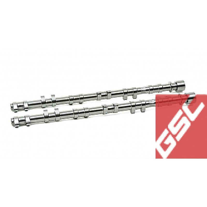 A pair of GSC Power-Division R1 series billet steel camshafts for the Nissan RB26DETT engine.