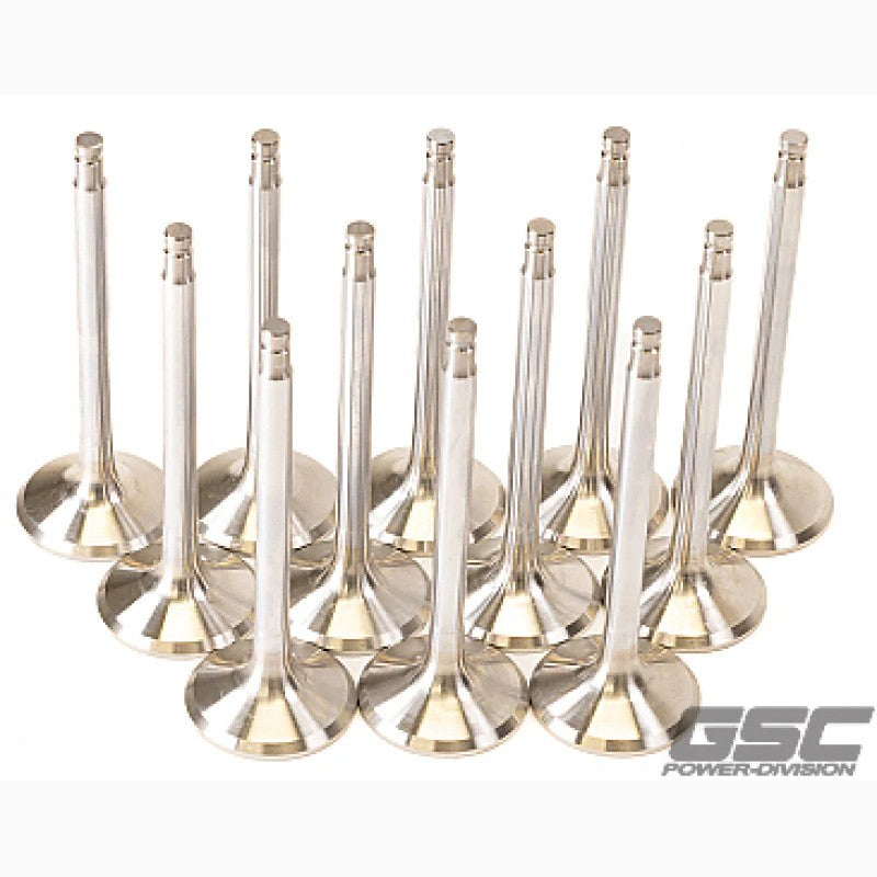 Set of 12 GSC Power-Division +1mm oversized exhaust valves for Nissan VR38DETT R35 GT-R engines