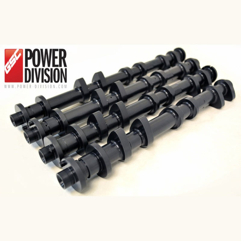 Set of GSC Power-Division S3 billet camshafts with 280/280 duration for Nissan VR38DETT engines.