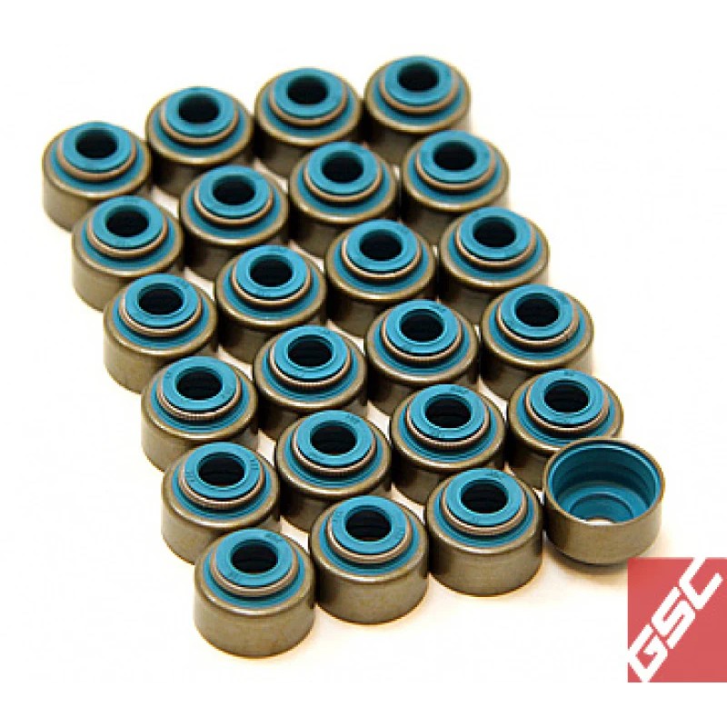 Set of 12 GSC Power-Division Viton valve seals for Toyota 2JZ engines with 6mm valve stems.