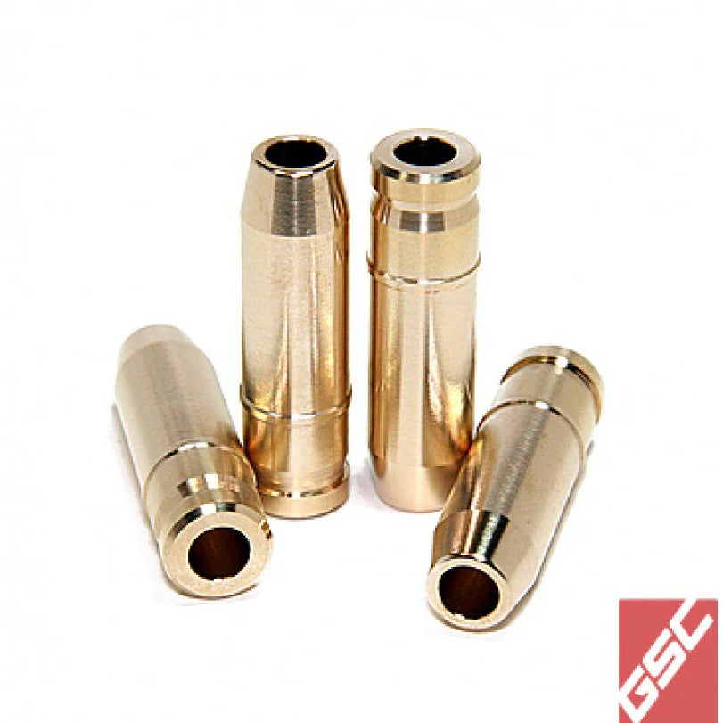 Set of eight GSC Power Division bronze stopper intake valve guides for Subaru FA20 engines.