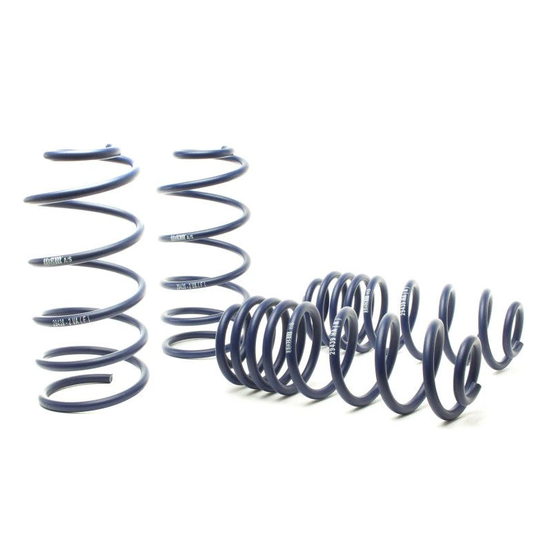 Four blue H&R Sport lowering springs for 2001-2005 Volkswagen Jetta MK4.