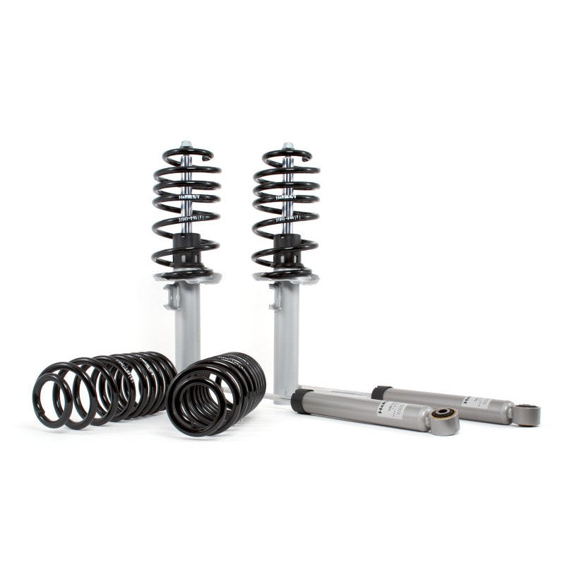 H&R Touring Cup Kit featuring silver lowering springs and sport dampers for 2001-2005 VW Jetta MK4