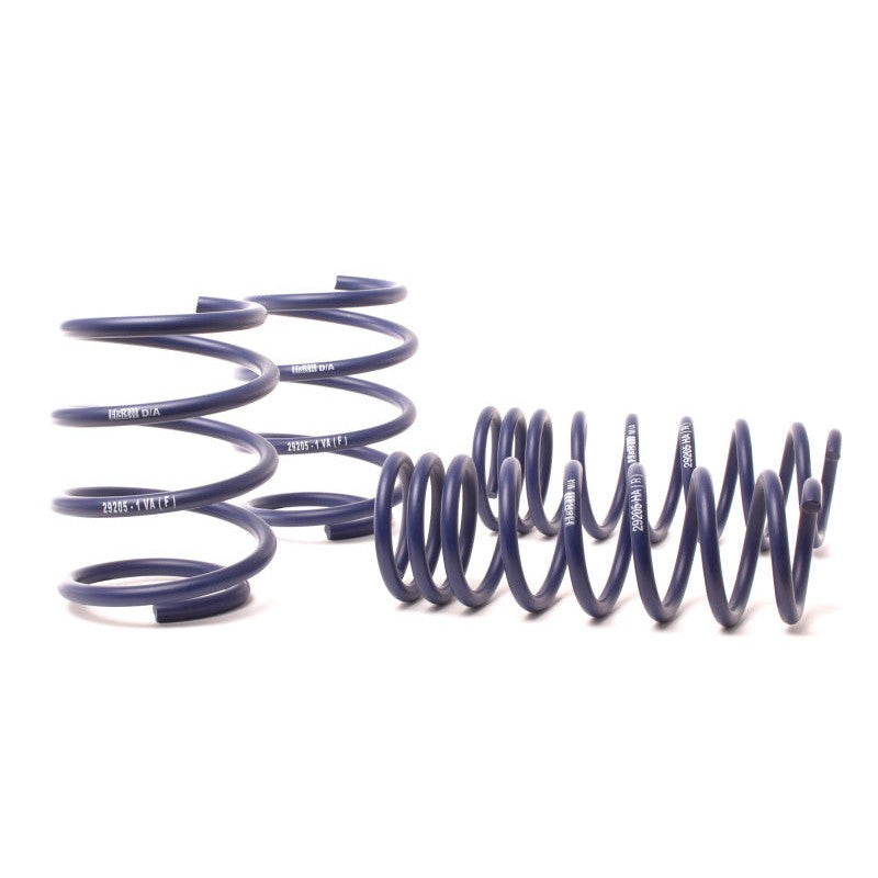 Blue H&R Sport Springs lowering kit for 2005-2010 BMW E64 6-Series Convertible.