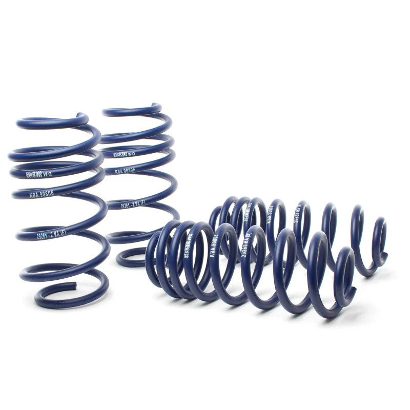 H&R blue powder-coated progressive rate sport springs for 2006-2013 Audi A3 8P