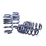A set of four blue H&R Sport lowering springs for 2007-2013 Audi A3 Quattro (8P).